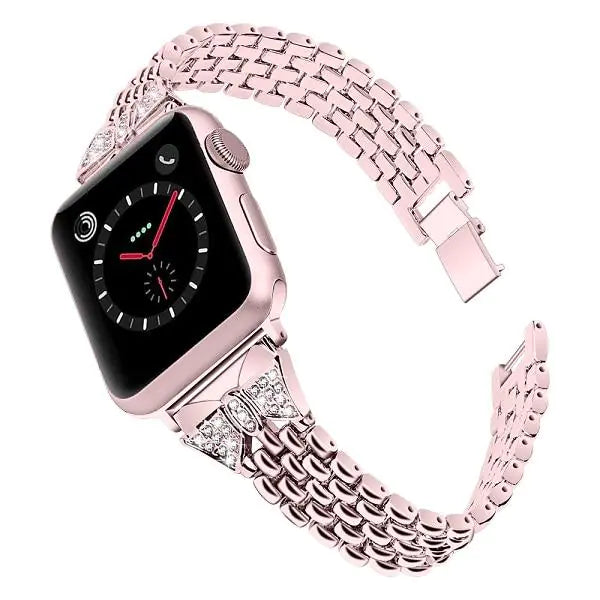 Stainless Steel Rhinestone Butterfly Watch Band for Apple Watch